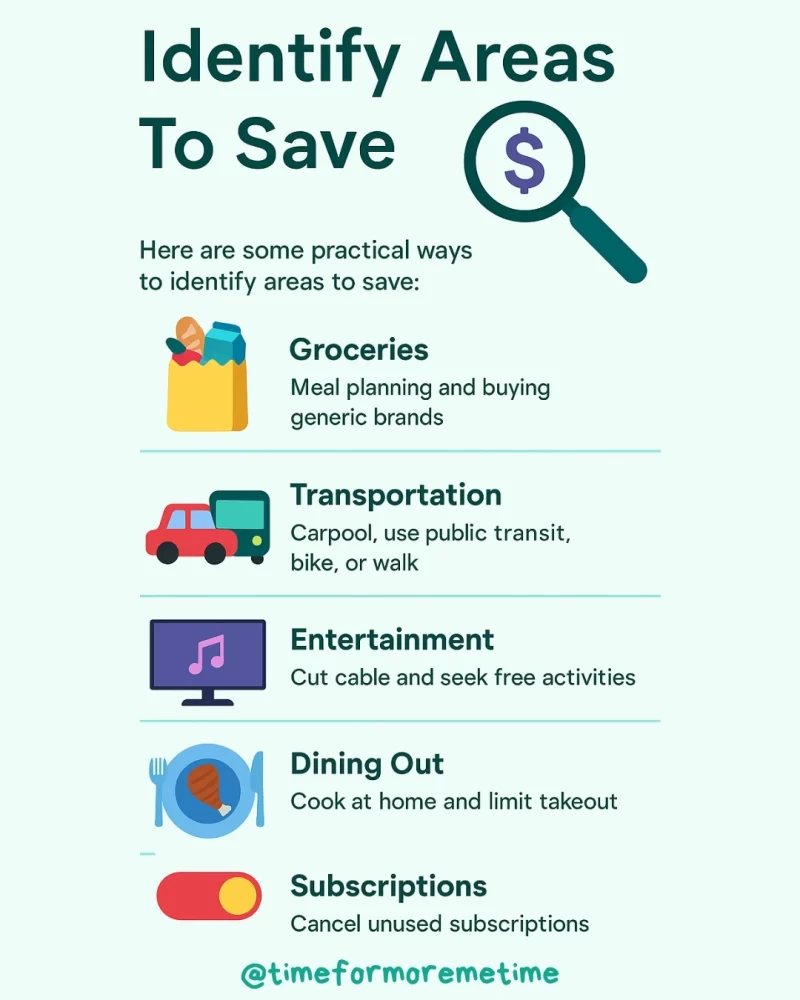 identify areas to save