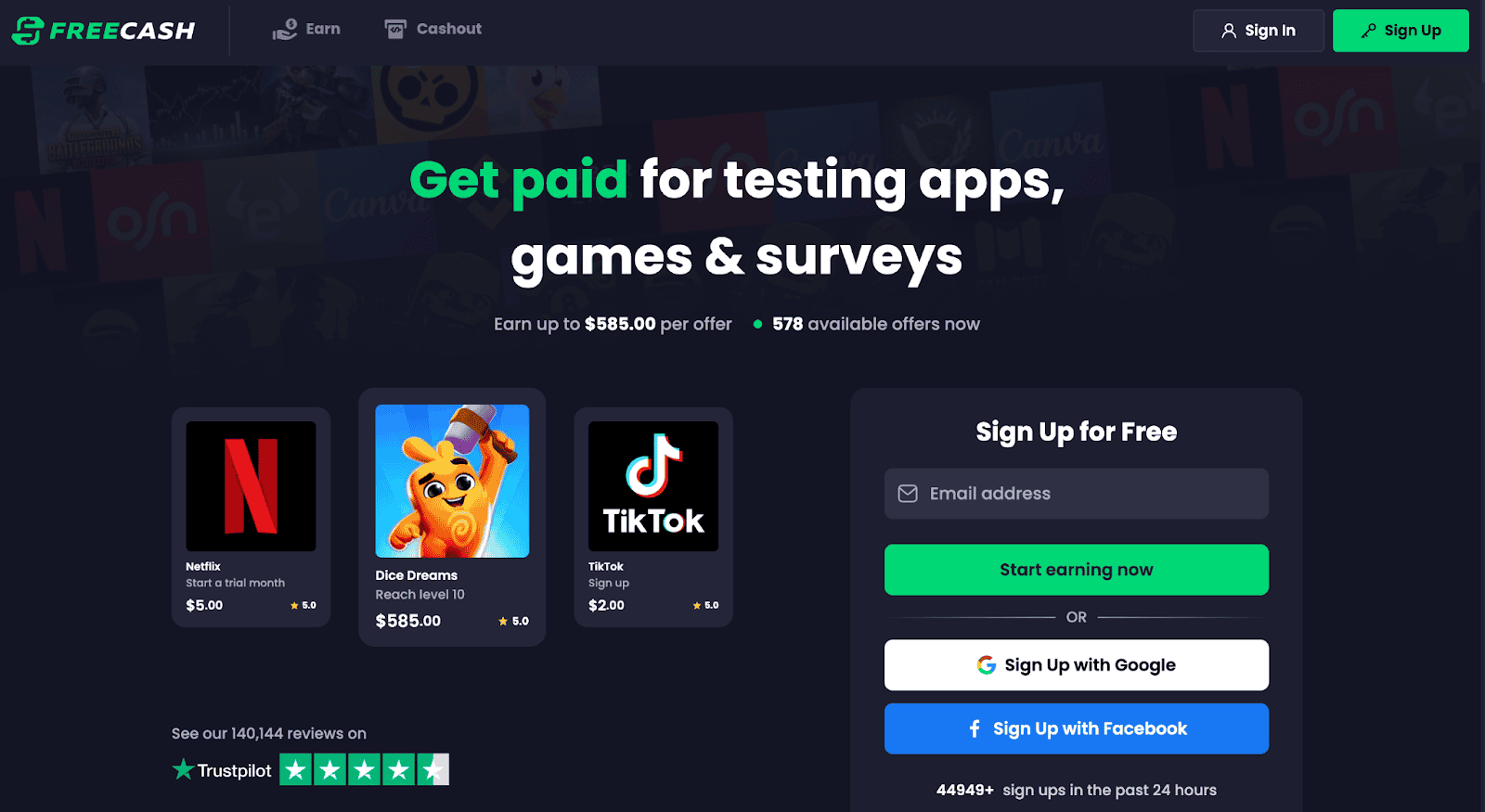 freecash signup