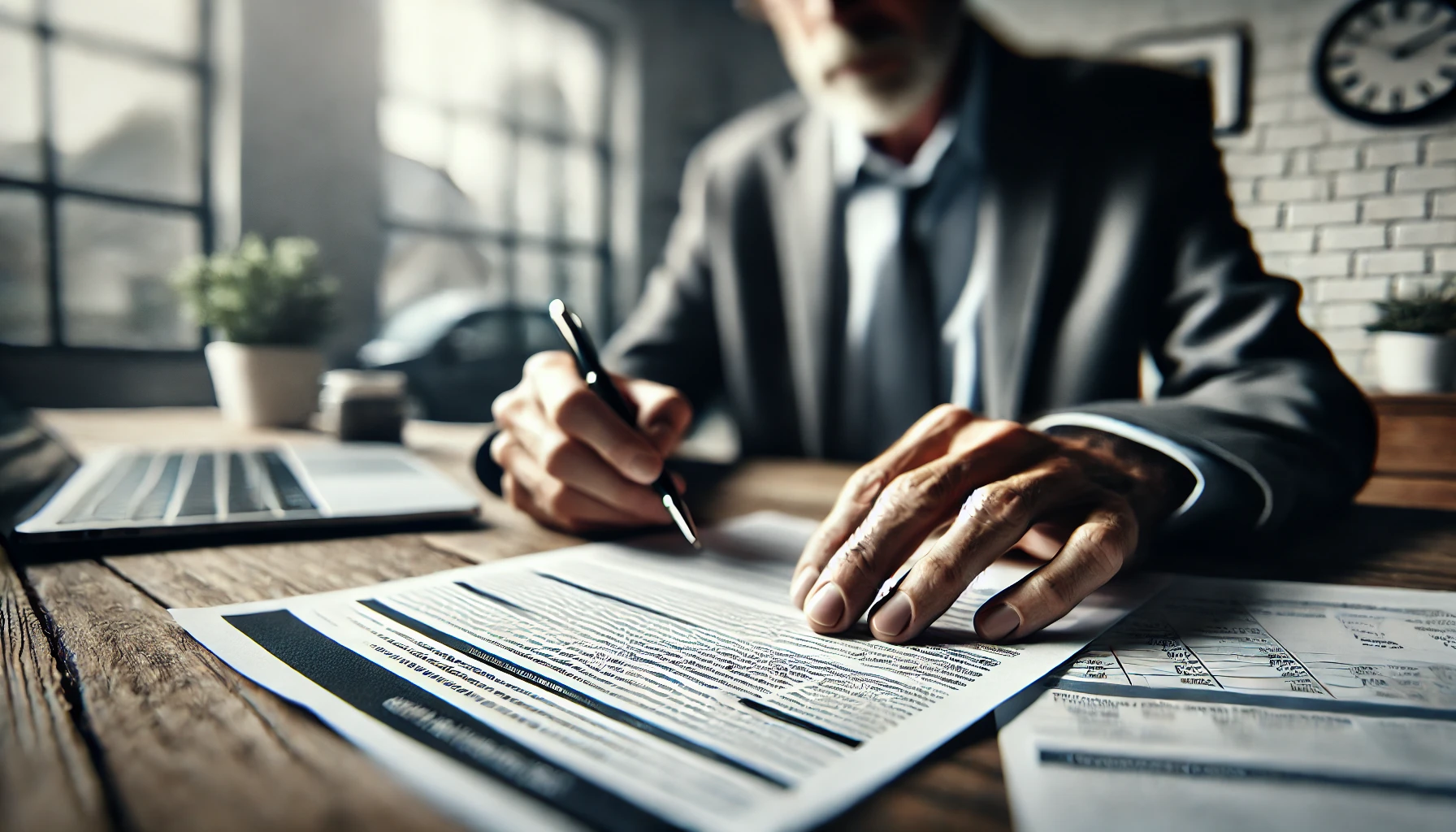 a man reviewing insurance policies