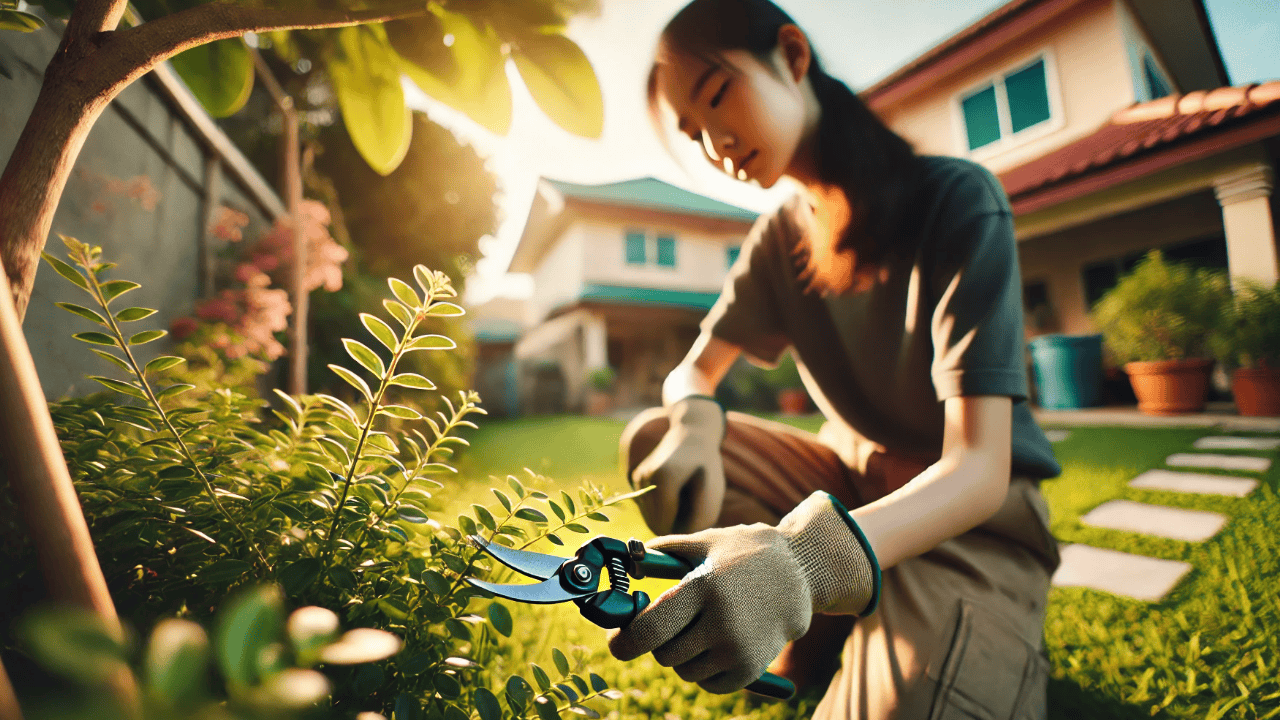 teenage apprentice landscaper