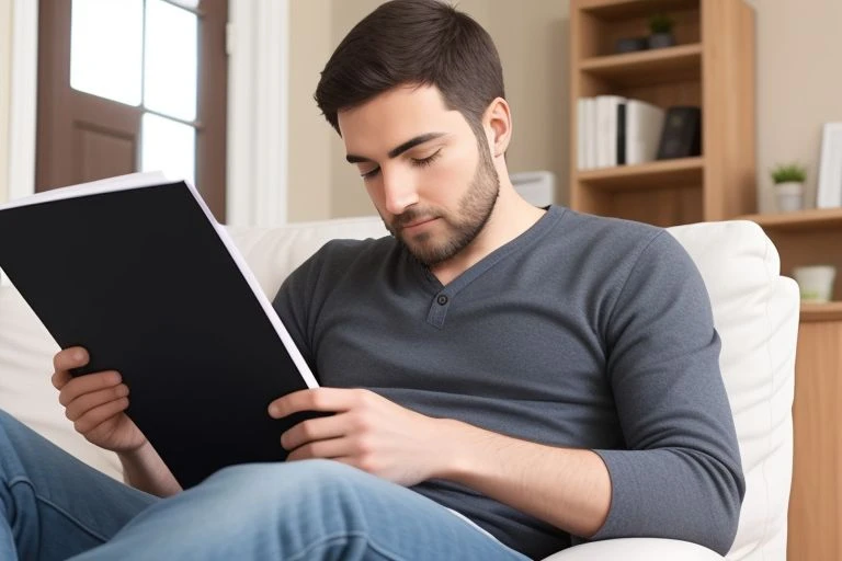 man improving skills by reading