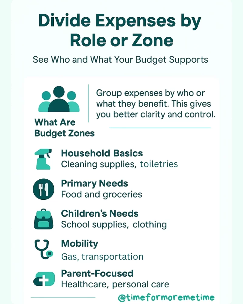 divide expenses by role or zone
