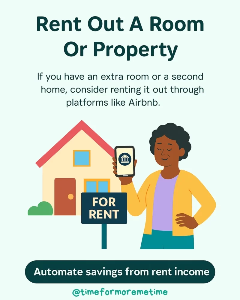 rent out a room or property to earn money during retirement