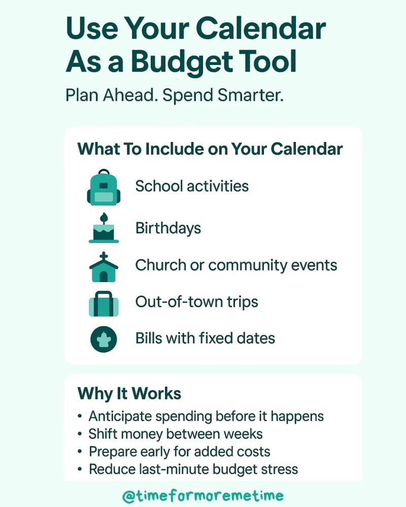 use your calendar as a budget tool