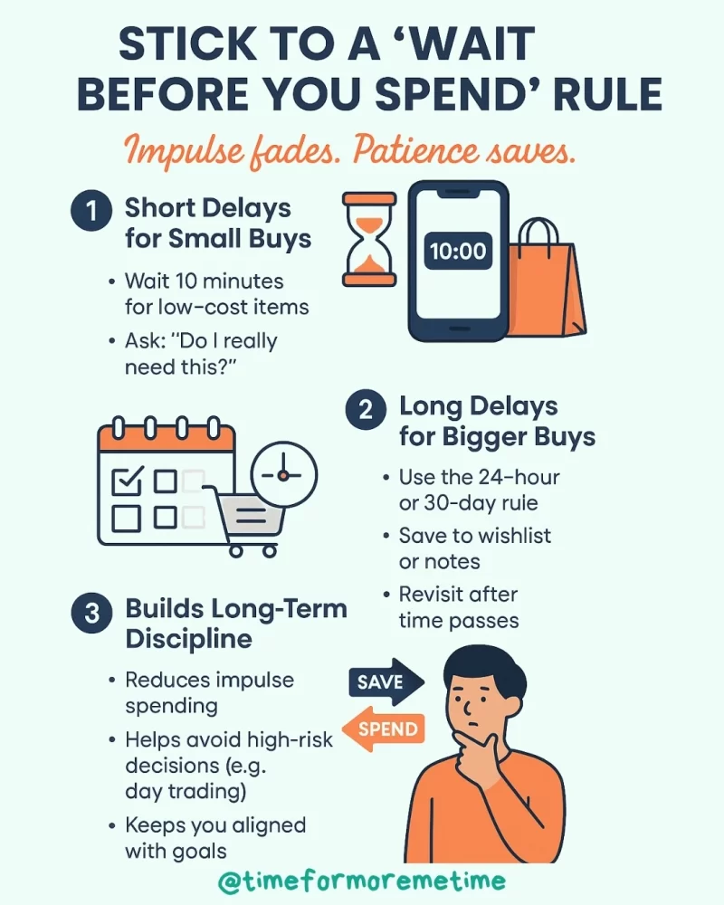 Stick to a “Wait Before You Spend” Rule