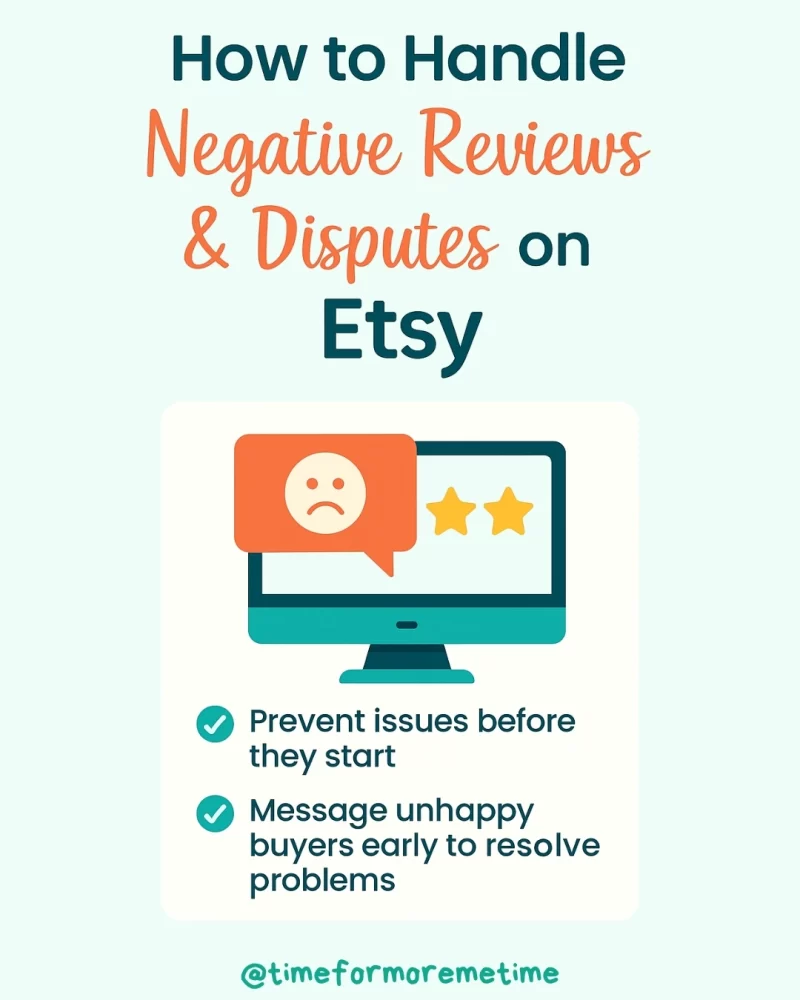 how to handle negative reviews and disputes on etsy