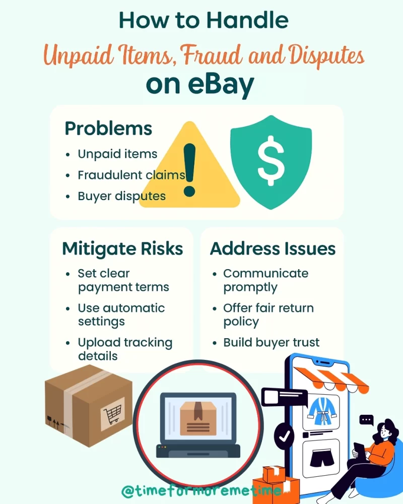 how to handle unpaid items, fraud and disputes on ebay