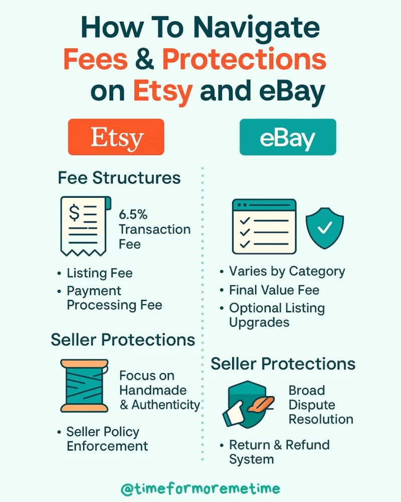 how to navigate fees and protections on etsy and ebay