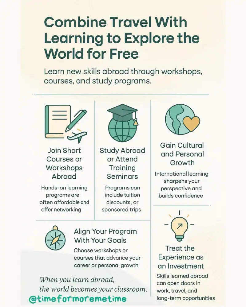 Combine Travel With Learning to Explore the World for Free