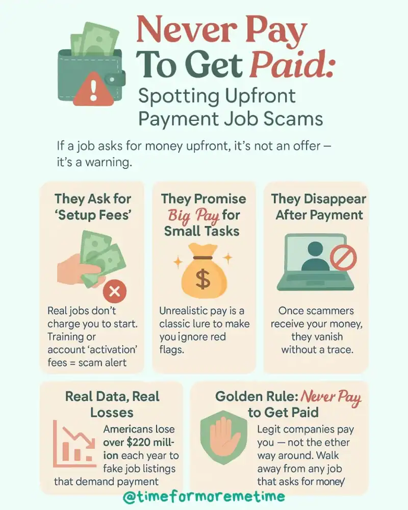 spotting upfront payment job scams