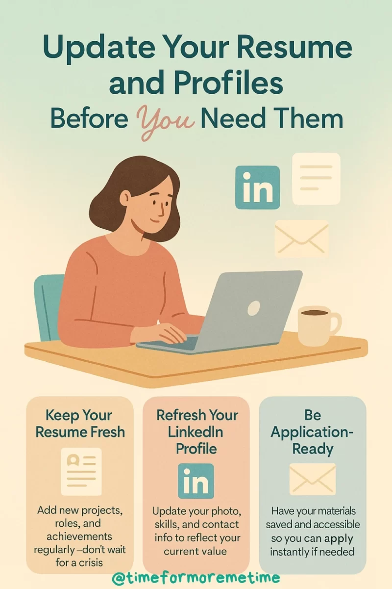 update your resume and profiles before a job loss