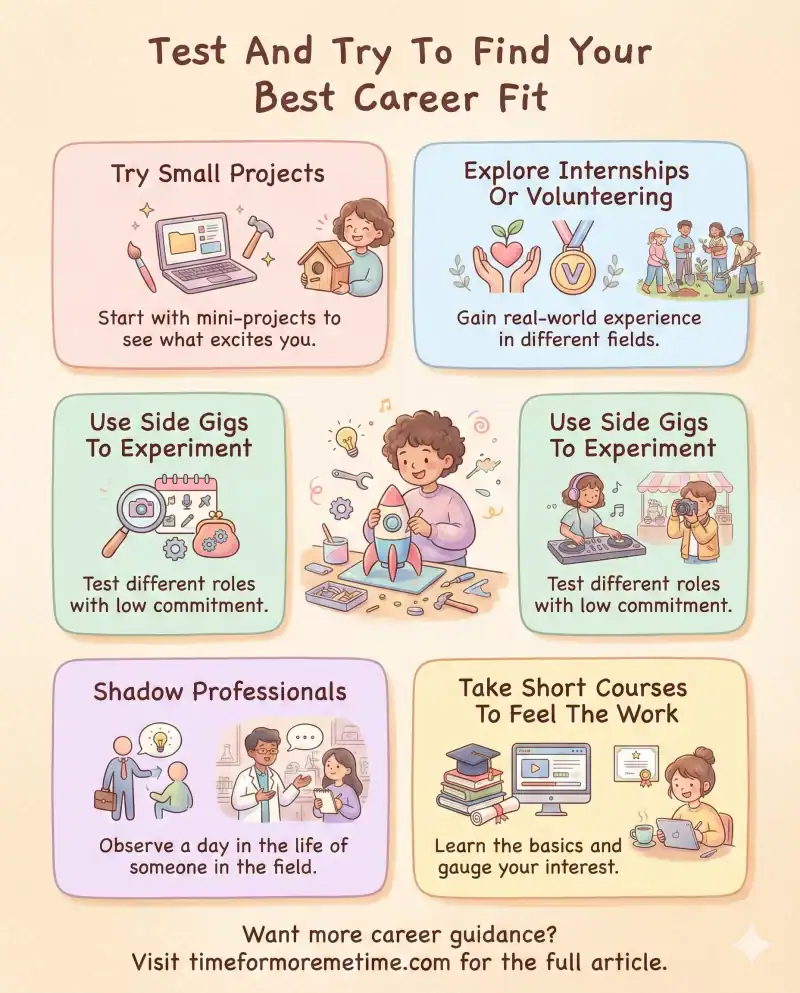 Test And Try To Find Your Best Career Fit.