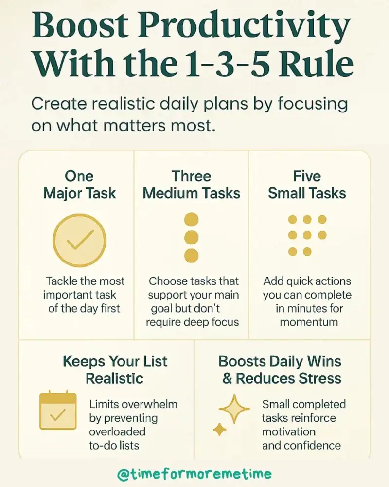 Boost Productivity With the 1-3-5 Rule