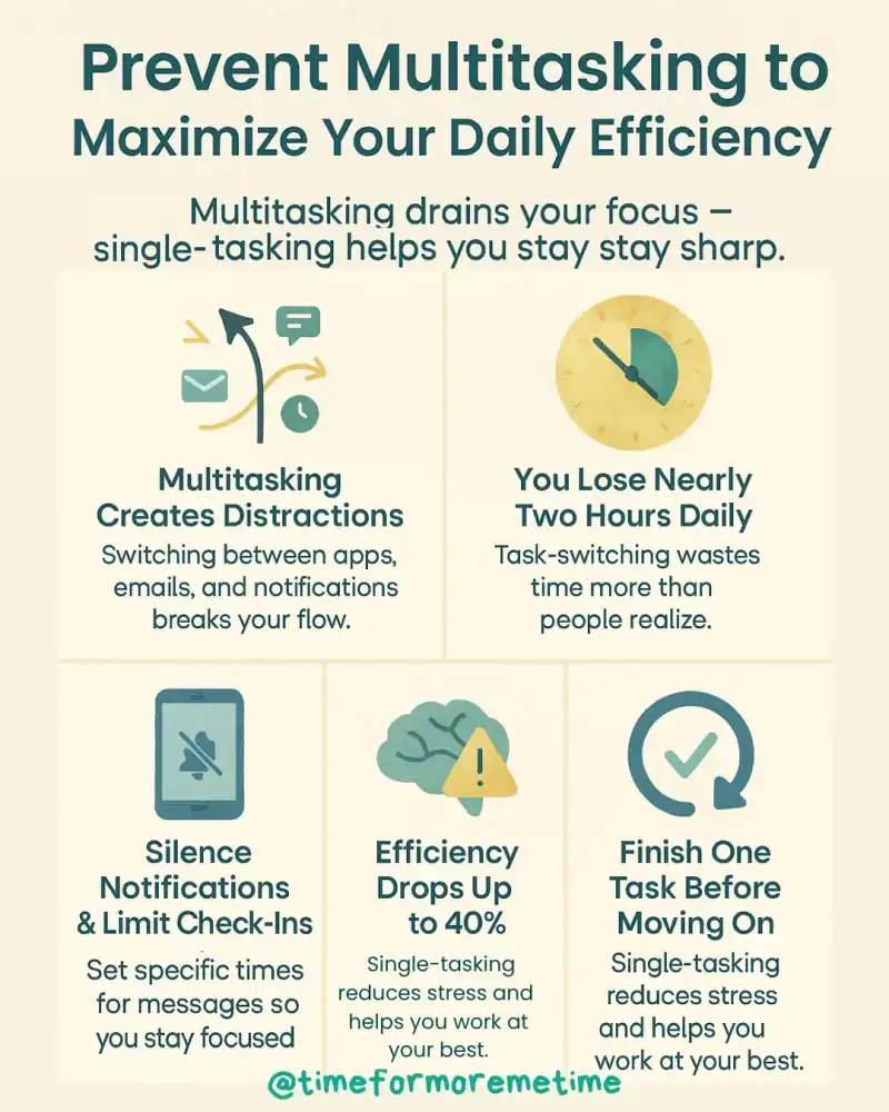 prevent multitasking to maximize your daily efficiency