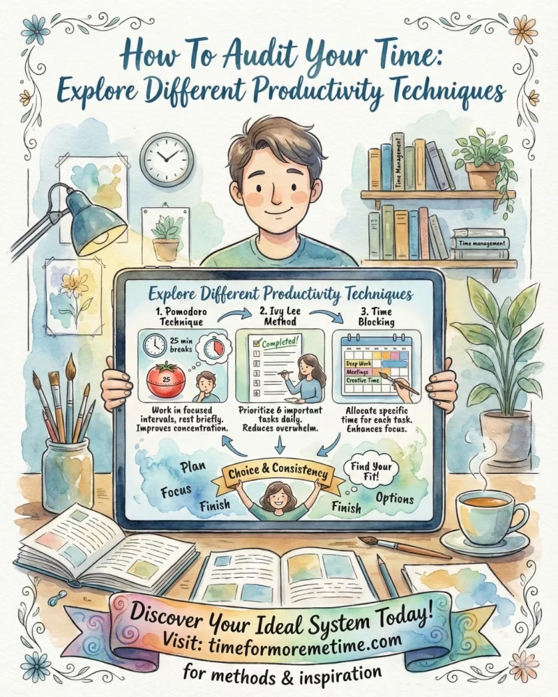 Explore different productivity techniques to audit your time