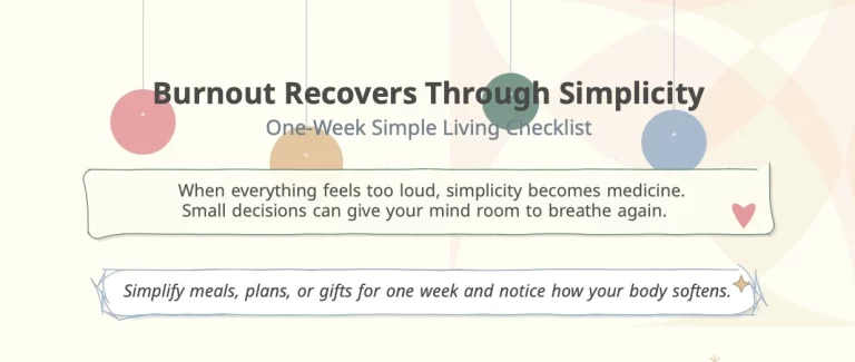 Free Simple Living Checklist to Reduce Burnout Through Simplicity