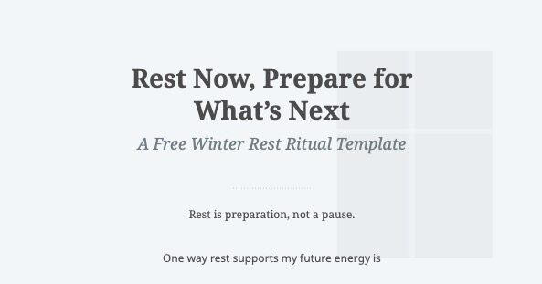 Free Winter Rest Template