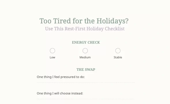 free holiday reset checklist