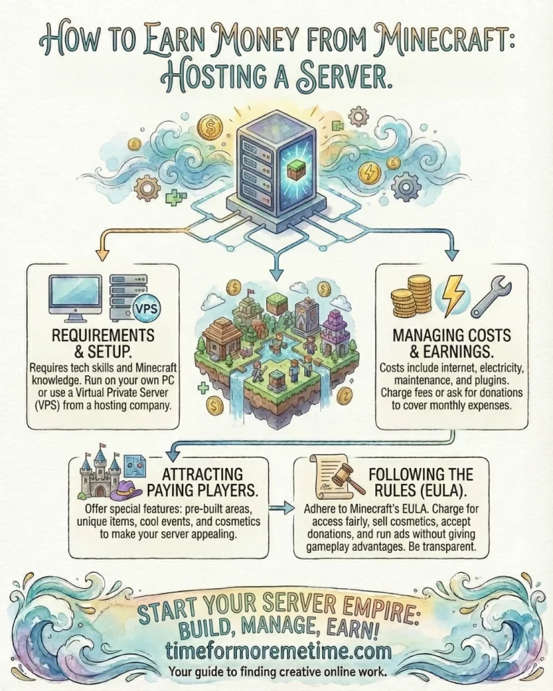 host a serve to earn money from minecraft
