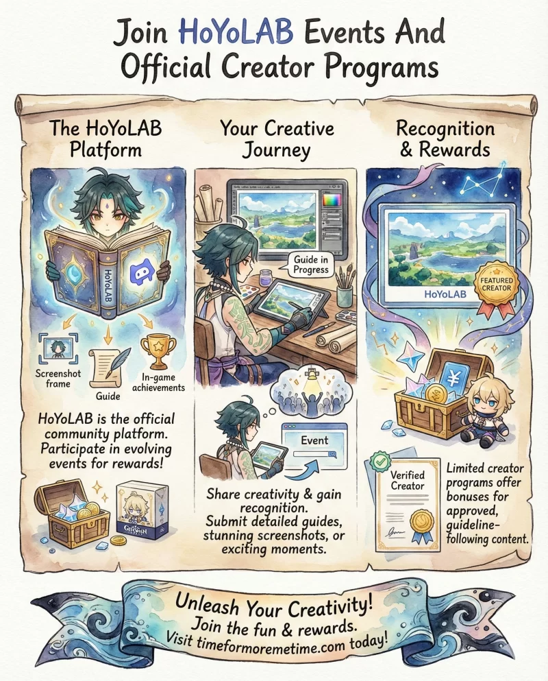 join hoyolab events and official creator programs at genshin impact