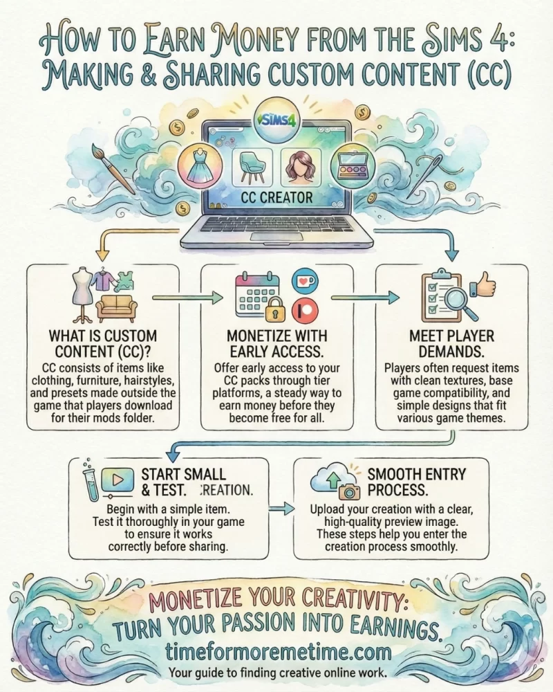 make and share custom content to earn money from the sims 4