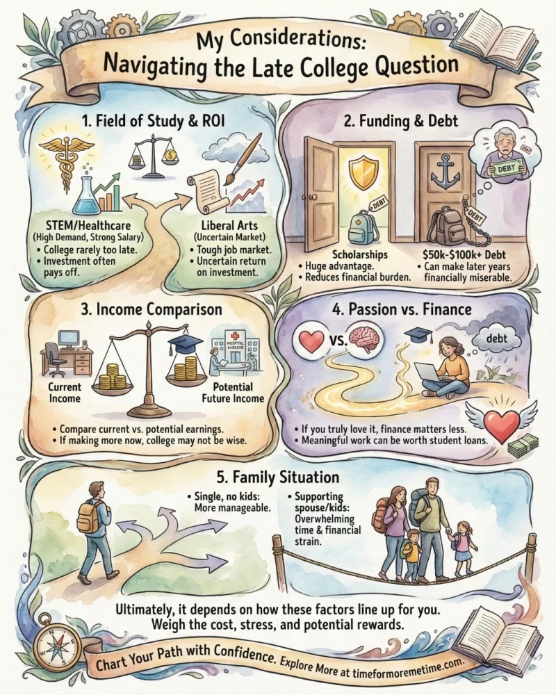 my considerations in navigating the late college journey